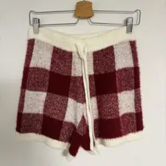 ジェラートピケ ルームウェア　チェック ショートパンツ