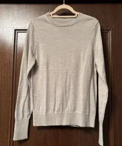 無印　薄手クルーネックセーターS ベージュ