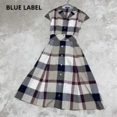 極美品　ブルーレーベル クレストブリッジ　エアリーブロード　ワンピース　チェック
