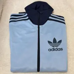 adidas トラックジャケット ライトブルー - メルカリ
