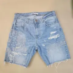 ダメージデニム ハーフパンツ