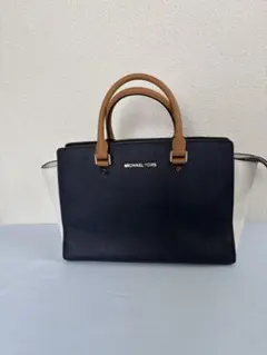 MICHAEL KORS ネイビー/ホワイト ハンドバッグ