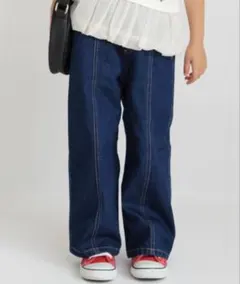 BRANSHES ブランシェス デニムワイドパンツ ネイビー 110