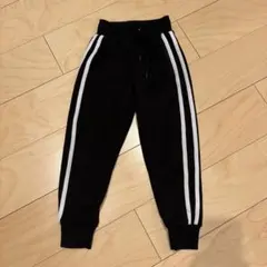 サイドライン 裏起毛　パンツ ブラック 130cm