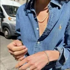 h美品☆現行タグ付☆ラルフローレンマルチポニーダンガリーシャツ　レディースM相当