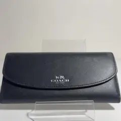 COACH コーチ 長財布 フラップ式 ブラック 黒