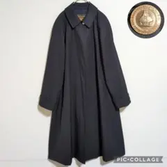 美品　バーバリー　ロングコート　90s　金ボタン　紺　シャドーホース　L相当