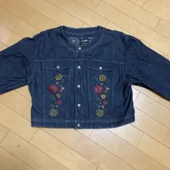 ショート丈ブラックデニムジャケットのサムネイル