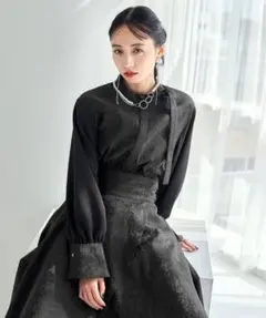 HARE ジャガードキリカエボウタイシャツ　ブラック