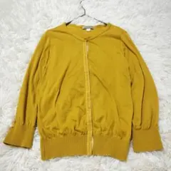 《美品》HUMAN WOMAN カーディガン 黄 (M)