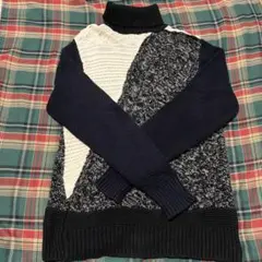 【新春セール】GLOBAL WORK メンズ タートルネック ニット (L)