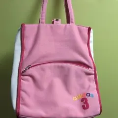 adidas トートバッグ ピンク　A4ファイルOK　Y2K