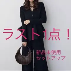 【新品未使用】フラーネ 同型 ブラック ペプラムニット セットアップ frene