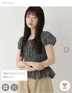Heather ブラック・ホワイトチェック 新品タグ付き