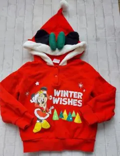 ミニーマウス サンタ帽子パーカー　110cm