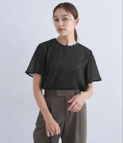 新品タグ付green label relaxing フリンジジャカードブラウス