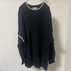 LOWRYS FARM 黒リブニット 長袖