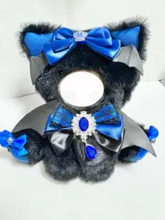 ぬい服 着ぐるみ おすわり 約10~12cm ねこ ネコ ブラック×ブルー