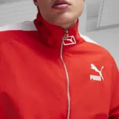 PUMA オーバーサイズウーブントラックジャケット　Lサイズ レッド