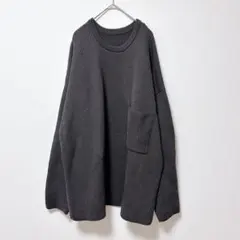 ムジルシ【L-XL】再生ポリエステル 畦編み クルーネックセーター ニット