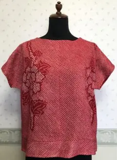 総絞り　トップス　着物リメイク