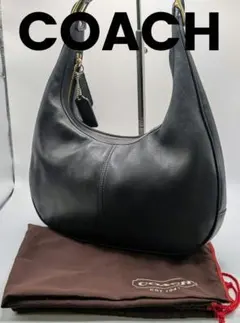 極美品 オールドコーチ 三日月 ワンショルダーバッグ 本革 黒 9591 エルゴ