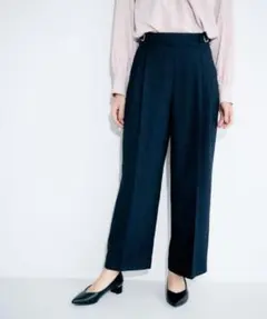 【美品】カルゼツイードストレッチワイドパンツ