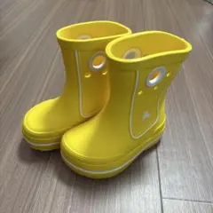 クロックス イエロー 子ども長靴 通気孔付き