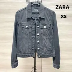 【美品】ZARA ザラ デニムジャケット グレー ブラック Gジャン xs
