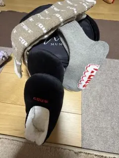 フリーススリッパ 黒 ホカロン