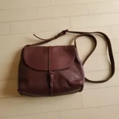 gentenブラウンレザーショルダーバッグ
