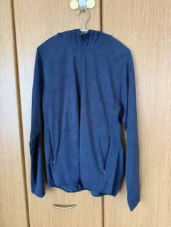 ユニクロ　ウルトラストレッチドライEXプリントフルジップパーカ　XL ネイビー