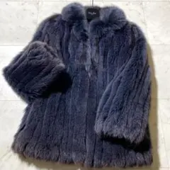 美品】リスファー/毛皮 リアルファー/裏地総柄/装飾ボタン/ファー 