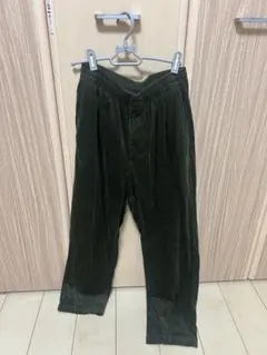 オリーブグリーン コーデュロイ ワイドパンツ