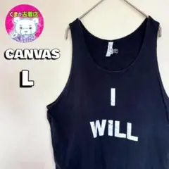 미국 중고 캔버스 탱크 탑 L 블랙 I Will