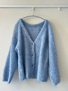 mystic ウール混シャギーカーディガン