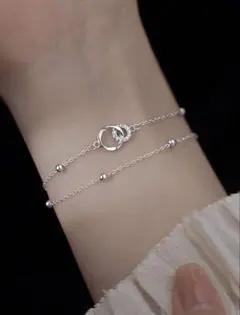 シルバー 2連チェーン ブレスレット