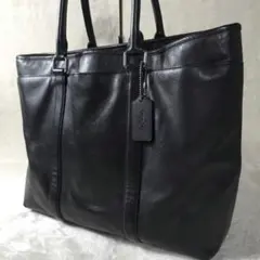 COACH メトロポリタン レザー トートバッグ 黒 A4可 通勤通学のサムネイル