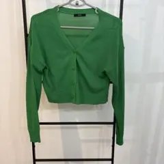 しまむら カーディガン グリーン M