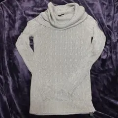 Ralph Lauren シルバーケーブル編みセーター S