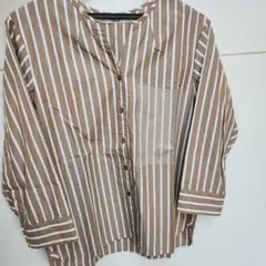 【美品！】ワッフリッシュワッフル ブラウス シャツ ストライプ サイズ1