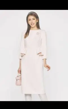 CELFORD（セルフォード）ロングスリーブペプラムタイトワンピース　ポンチペプ