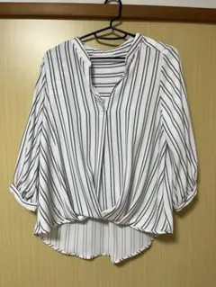 ストライプ シャツ ブラウス 7分袖　オフィス INGNI