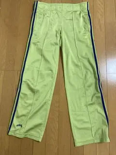 adidas 00s ロゴ刺繍フレアトラックパンツ 3本ライン ブルー　グリーン