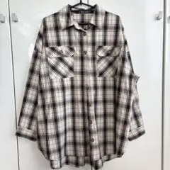 MELANGE メラーンジュ メランジュチェック柄 長袖シャツワンピース