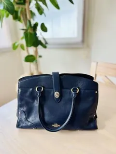 COACH コーチ ハンドバッグ ブラック　　　レザー ショルダー付き