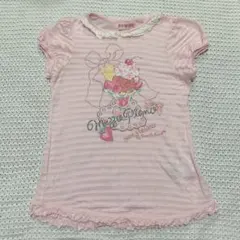 メゾピアノ パフェ スイーツ Tシャツ 130 ピンク フリル レース