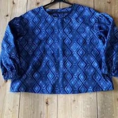 最終価格　浴衣リメイク　Lサイズ　ギャーザー袖(8部袖) ブラウス