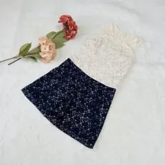 【美品✨】ROYAL PARTY 配色レースワンピース ノースリーブ 結婚式のサムネイル