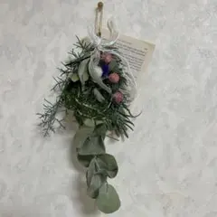 ドライフラワースワッグ リボン付き　シンプルスリム